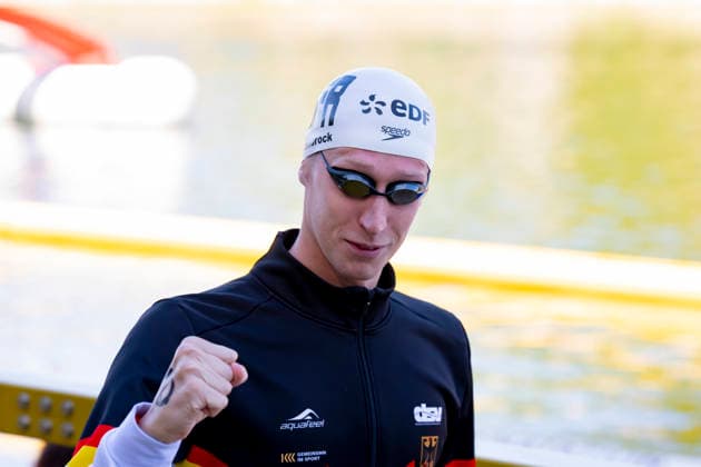 France, Paris, Centre Aquatique Olympique Metropole du Grand Paris, August 8, 2026, European Aquatics Championships – Artistic Swimming, Day 9, Mixed Relay, Florian Wellbrock of Germany, Photo by Eibner Pressefoto Tino Henschel, European Aquatics Championships – Artistic Swimming, Day 9, Mixed Relay, Paris Copyright: xEibnerxPressefotox