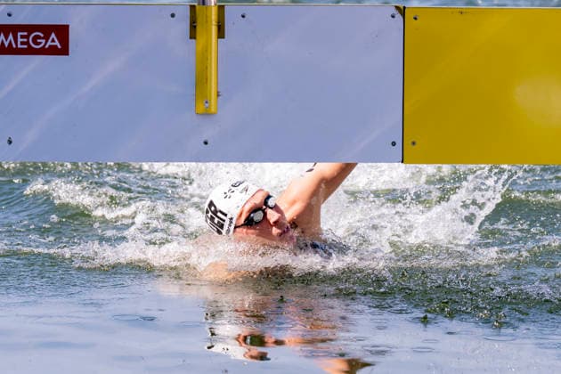 France, Paris, Centre Aquatique Olympique Metropole du Grand Paris, August 8, 2026, European Aquatics Championships – Artistic Swimming, Day 9, Mixed Relay, Florian Wellbrock of Germany, Photo by Eibner Pressefoto Tino Henschel, European Aquatics Championships – Artistic Swimming, Day 9, Mixed Relay, Paris Copyright: xEibnerxPressefotox