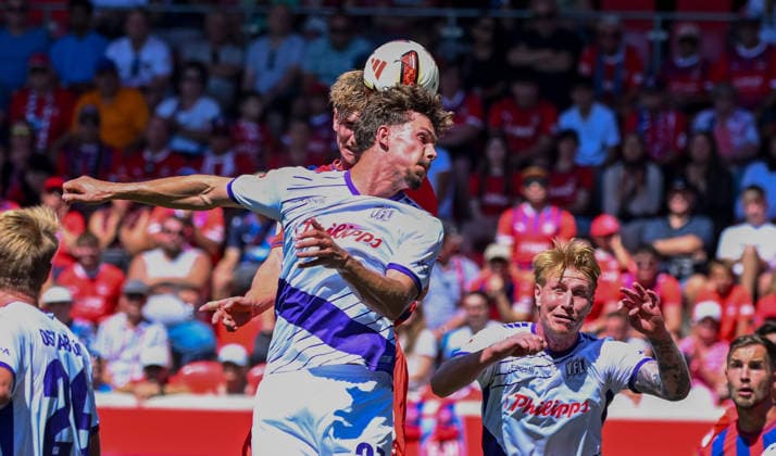 August 8, 2026, xemx, Soccer 2. Bundesliga, 1 FC Heidenheim vs. VfL Osnabrück, Jan Schoeppner, 1 FC Heidenheim, goal scored, scores the goal to make it 3–2. DFL and DFB regulations prohibit any use of photographs as image sequences and or quasi-video. Heidenheim