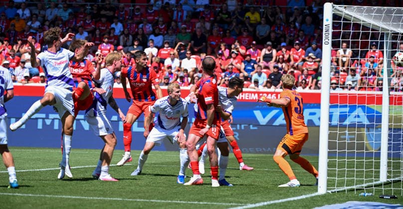 August 8, 2026, xemx, Soccer 2. Bundesliga, 1 FC Heidenheim vs. VfL Osnabrück, Jan Schoeppner, 1 FC Heidenheim, goal scored, scores the goal to make it 3–2. DFL and DFB regulations prohibit any use of photographs as image sequences and or quasi-video. Heidenheim