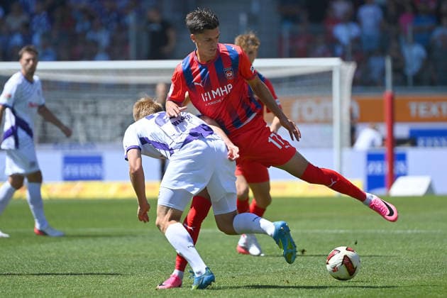 Mathias HONSAK Heidenheim, Fridolin WAGNER OS, single image, cropped single subject, half-length portrait, soccer, 2. Bundesliga, 2026–2027 season, Matchday 1, Matchday 01: 1. FC Heidenheim vs. VfL Osnabrück on August 8, 2026, VOITH ARENA