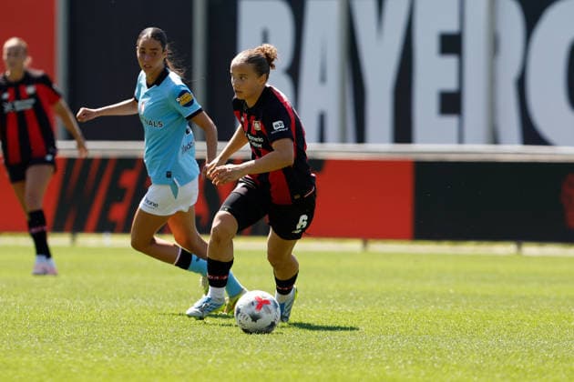 Soccer I Women s I Friendly Match I Bayer 04 Leverkusen vs. Feyenoord Rotterdam I August 8, 2026 Paulina Platner 6, Bayer 04 Leverkusen in possession of the ball Leverkusen Ulrich Haberland Stadium Lower Saxony Germany Copyright: xLobeca CedricxSiefkerx