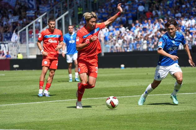 Hiroki Sekine (Holstein Kiel) vs. Yosuke Furukawa (SV Darmstadt 98) August 8, 2026 2. Bundesliga, Season 26–27 SV Darmstadt 98 vs. Holstein Kiel, Stadion am Boellenfalltor, Matchday 1, emonline, emspor,