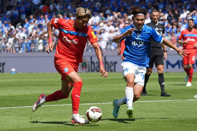 Hiroki Sekine (Holstein Kiel) vs. Yosuke Furukawa (SV Darmstadt 98) August 8, 2026 2. Bundesliga, Season 26–27 SV Darmstadt 98 vs. Holstein Kiel, Stadion am Boellenfalltor, Matchday 1, emonline, emspor,