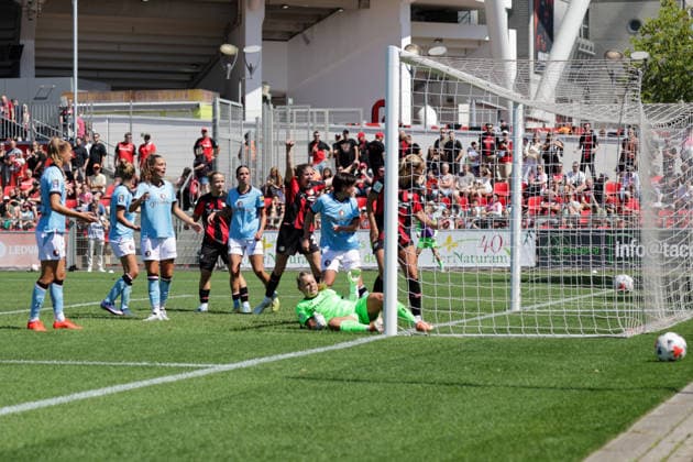 August 8, 2026, xgrfx, Women s Soccer Friendly, Bayer Leverkusen vs. Feyenoord Rotterdam, Goal, Cornelia Kramer on the 3–0 Bayer Leverkusen DFL DFB REGULATIONS PROHIBIT ANY USE OF PHOTOGRAPHS as IMAGE SEQUENCES and or QUASI-VIDEO Leverkusen