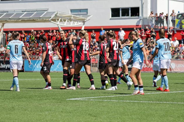 August 8, 2026, xgrfx, Women s Soccer Friendly, Bayer Leverkusen vs. Feyenoord Rotterdam, Goal, Cornelia Kramer on the 3–0 Bayer Leverkusen DFL DFB REGULATIONS PROHIBIT ANY USE OF PHOTOGRAPHS as IMAGE SEQUENCES and or QUASI-VIDEO Leverkusen