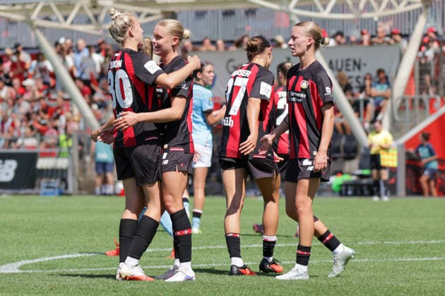August 8, 2026, xgrfx, Women s Soccer Friendly, Bayer Leverkusen vs. Feyenoord Rotterdam, Goal, Cornelia Kramer on the 3–0 Bayer Leverkusen DFL DFB REGULATIONS PROHIBIT ANY USE OF PHOTOGRAPHS as IMAGE SEQUENCES and or QUASI-VIDEO Leverkusen