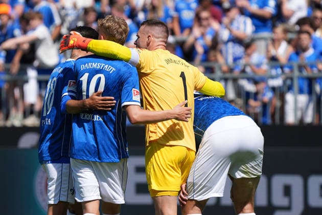 Darmstadt Celebrates the Point August 8, 2026, 2. Bundesliga, Season 26–27, SV Darmstadt 98 vs. Holstein Kiel, Stadion am Boellenfalltor, Matchday 1, emonline, emspor,