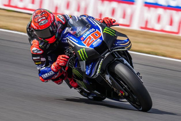 Fabio Quartararo (France) of the Monster Energy Yamaha MotoGP ( 20) during MotoGP Free Practice and Qualifying at Round 12 of the 2026 Qatar Airways Grand Prix of Great Britain at Silverstone Circuit, Towcester, England on the 7 August 2026.  Copyright: xDavidxHornx PMI-7310-0098