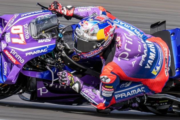Toprak RazgatlÄ±oglu (Turkey) of the Prima Pramac Yamaha MotoGP ( 7) during MotoGP Free Practice and Qualifying at Round 12 of the 2026 Qatar Airways Grand Prix of Great Britain at Silverstone Circuit, Towcester, England on the 7 August 2026.  Copyright: xDavidxHornx PMI-7310-0156