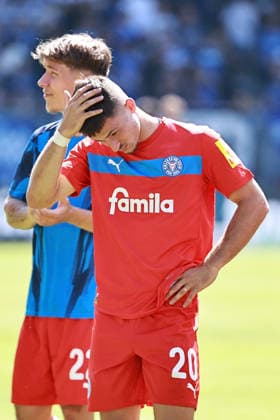 August 8, 2026, xtvx, Soccer 2. Bundesliga, SV Darmstadt 98 vs. Holstein Kiel, Adrian Kapralik of Holstein Kiel after the game, after the match, looking disappointed, disappointed DFL DFB REGULATIONS PROHIBIT ANY USE OF PHOTOGRAPHS as IMAGE SEQUENCES and or QUASI-VIDEO Darmstadt