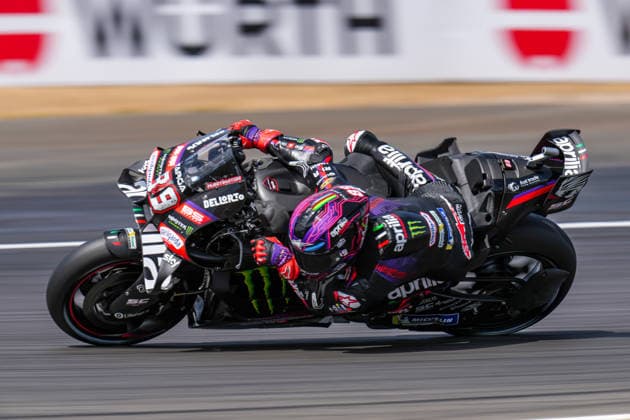 Jorge Martin (Spain) of the Aprilia Racing ( 89) during MotoGP Free Practice and Qualifying at Round 12 of the 2026 Qatar Airways Grand Prix of Great Britain at Silverstone Circuit, Towcester, England on the 7 August 2026.  Copyright: xDavidxHornx PMI-7310-0170