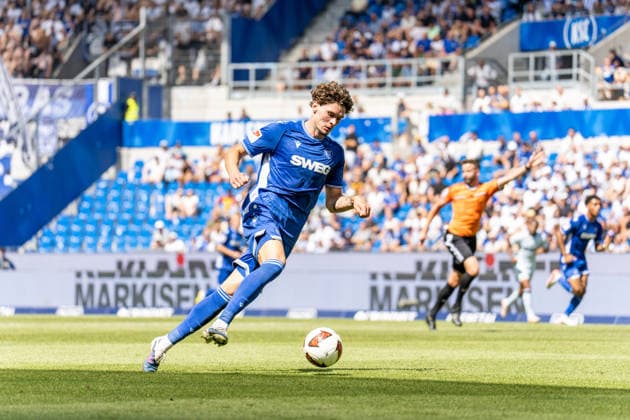 August 8, 2026, xdaymx, Soccer 2. Bundesliga, Karlsruher SC vs. Arminia Bielefeld, Broschinski scores twice, Moritz Karlsruhe DFL DFB REGULATIONS PROHIBIT ANY USE OF PHOTOGRAPHS AS IMAGE SEQUENCES AND OR QUASI-VIDEO Karlsruhe