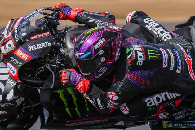 Jorge Martin (Spain) of the Aprilia Racing ( 89) during MotoGP Free Practice and Qualifying at Round 12 of the 2026 Qatar Airways Grand Prix of Great Britain at Silverstone Circuit, Towcester, England on the 7 August 2026.  Copyright: xDavidxHornx PMI-7310-0171