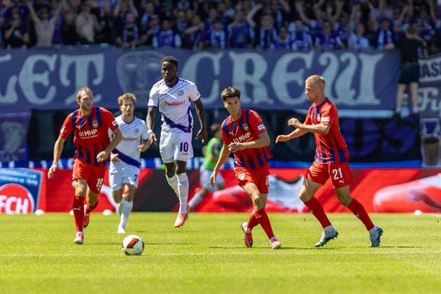 Tackle: Ismail Badjie (VfL Osnabrück), 10 Jonas Foehrenbach (1 FC Heidenheim), 19 Mathias Honsak (1 FC Heidenheim), 17 Adrian Beck (1 FC Heidenheim), 21, GER, 1 FC Heidenheim vs. VfL Osnabrück, Soccer, 2. Bundesliga, Matchday 01, 2026–2027 Season, August 8, 2026, DFL and DFB regulations prohibit any use of photographs as image sequences and or quasi-video, GER, 1. FC Heidenheim vs. VfL Osnabrück, Soccer, 2. Bundesliga, Matchday 1, 2026–2027 Season, August 8, 2026, Heidenheim Copyright: xEibner-Pressefoto JanixPlessx EP_JPL