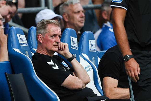 Coach Petrik Sander, 1. FC Magdeburg, 2. Bundesliga, 2026–2027 season, 1. FC Magdeburg vs. Eintracht Braunschweig at the Avnet Arena in Magdeburg; soccer, man, men, Germany, August 8, 2026