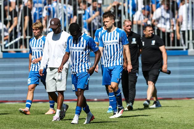 Pierre Nadjombe (1 FC Magdeburg, 28) and Paul Jaeckel (1 FC Magdeburg, 6) – 2026–2027 Bundesliga Season – 1 FC Magdeburg vs. Eintracht Braunschweig at the Avnet Arena in Magdeburg – Action, Soccer, Man,Men, Germany, August 8, 2026
