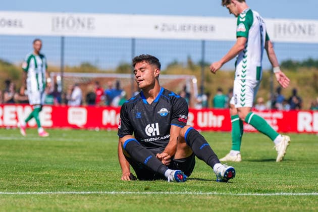 Stefano Marino, SC Paderborn 07, 30, German soccer, 2026–27 season, first friendly match of the day, August 8, 2026, Werder Bremen vs. SC Paderborn 07, Stadion am Oyther Berg, Oythe, Vechta, Lower Saxony Copyright: xLeonxFrickx