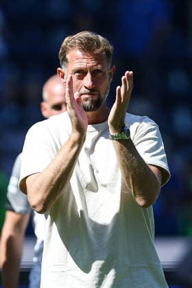 Coach Lars Kornetka, Eintracht Braunschweig 2, Bundesliga, 2026–2027 season, 1. FC Magdeburg vs. Eintracht Braunschweig at the Avnet Arena in Magdeburg; soccer, man, men, Germany, August 8, 2026