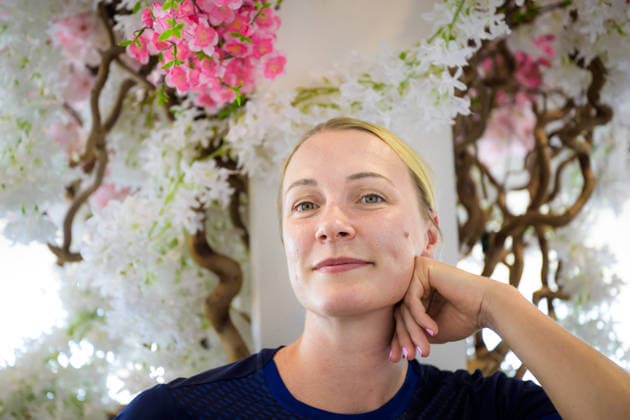 August 8, 2026: Sarah Sjöström of the Swedish national swimming team poses for a portrait at a press conference on the ninth day of the 2026 European Aquatics Championships in Saint-Denis. 2026 in Saint-Denis. Photo by Joel Marklund. BILDBYRAN code JM JM0835 bbeng swimming 2026 European Aquatics Championships EM Sweden press conference portrait  Copyright: JOELxMARKLUND BB260808JM004