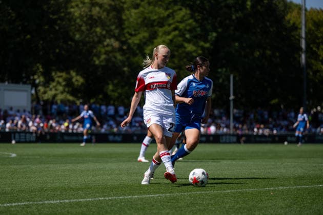 August 8, 2026, GER, Soccer, Women s, Friendly, 2026–2027 Season, VfB Stuttgart vs. TSG 1899 Hoffenheim, Luzie Zähringer (VfB Stuttgart), 23 on the ball, Stuttgart, Robert Schlienz Stadium, Baden-Württemberg, Germany Copyright: xNordphoto Memmlerx