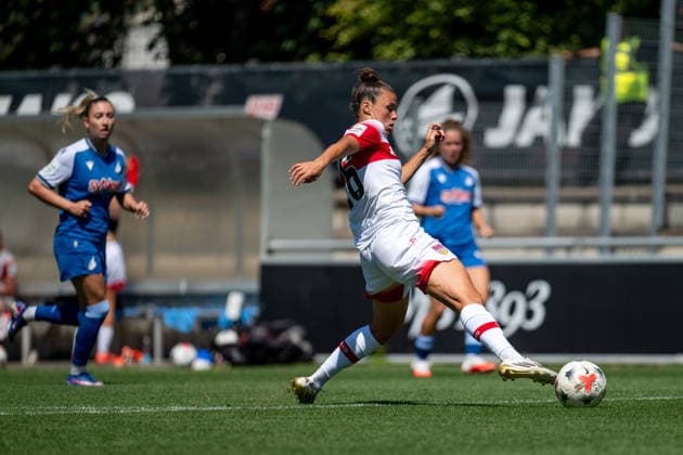 August 8, 2026, GER, Soccer, Women s, Friendly, 2026–2027 Season, VfB Stuttgart vs. TSG 1899 Hoffenheim, Nicole Billa (VfB Stuttgart), 26 on the ball, Stuttgart, Robert Schlienz Stadium, Baden-Württemberg, Germany Copyright: xNordphoto Memmlerx
