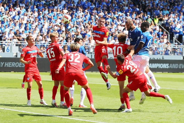 August 8, 2026, xtvx, Soccer 2. Bundesliga, SV Darmstadt 98 vs. Holstein Kiel: Goal scored, goal making it 2–2 by Aleksandar Vukotic, SV Darmstadt 98. DFL and DFB regulations prohibit any use of photographs as image sequences and or quasi-video. Darmstadt