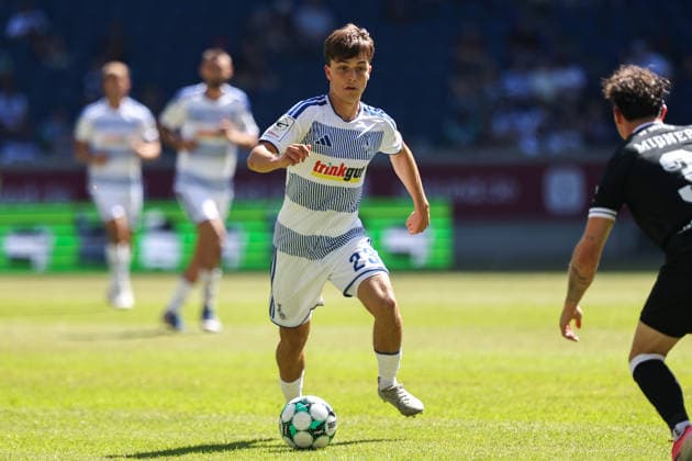 August 8, 2026, xkwix, Soccer, 3rd Division, MSV Duisburg vs. SV Meppen, Schauinsland Reisen Arena, Matchday 1, 2026–2027 Season, Simon Symalla, MSV Duisburg 23. DFB regulations prohibit any use of photographs as image sequences and or quasi-video. Photo: xKamilxWilkowskixPressefotoKochx, North Rhine-Westphalia, Germany