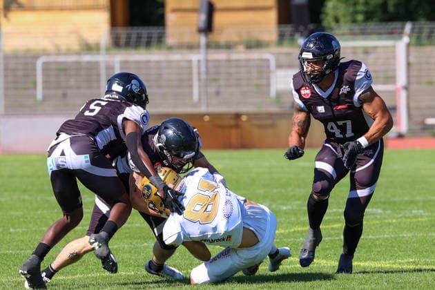 August 8, 2026, Berlin Rebels vs. Dresden Monarchs, GFL, Mommsenstadion, Berlin Montigo Moss, Dresden Monarchs, 81 is held