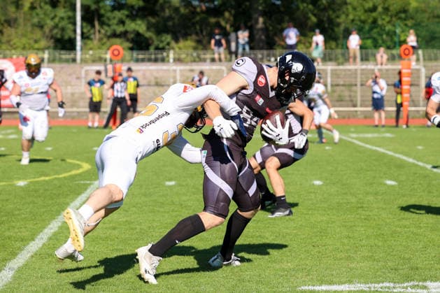 August 8, 2026, Berlin Rebels vs. Dresden Monarchs, GFL, Mommsenstadion, Berlin; Justus Venker, Berlin Rebels, 84 with the ball
