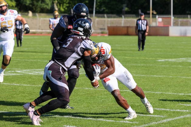 August 8, 2026, Berlin Rebels vs. Dresden Monarchs, GFL, Mommsenstadion, Berlin Tofunmi Lala Dresden Monarchs, 08