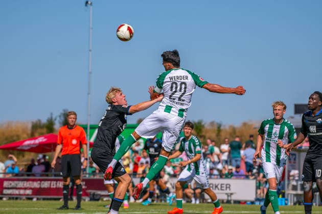 Friendly Match: Werder Bremen vs. SC Paderborn 07, August 8, 2026 Julian Malatini Werder Bremen, 22 Friendly Match: Werder Bremen vs. SC Paderborn 07 on August 8, 2026, at Oyther Berg Stadium in Vechta, Germany, Copyright: xBEAUTIFULxSPORTS Neddermannx