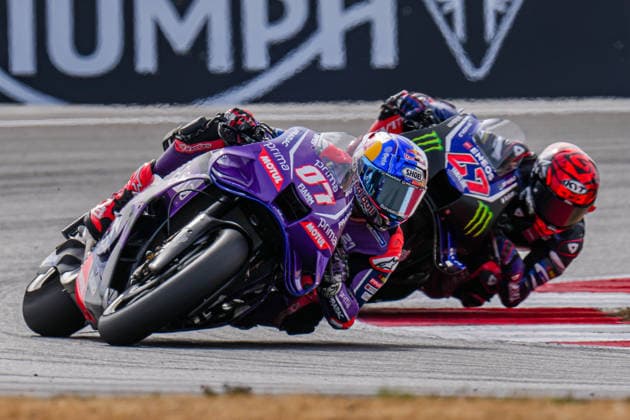 Toprak RazgatlÄ±oglu (Turkey) of the Prima Pramac Yamaha MotoGP ( 7) during MotoGP Tiscot Sprint race (10 laps) at Round 12 of the 2026 Qatar Airways Grand Prix of Great Britain at Silverstone Circuit, Towcester, England on the 7 August 2026.  Copyright: xDavidxHornx PMI-7310-0201