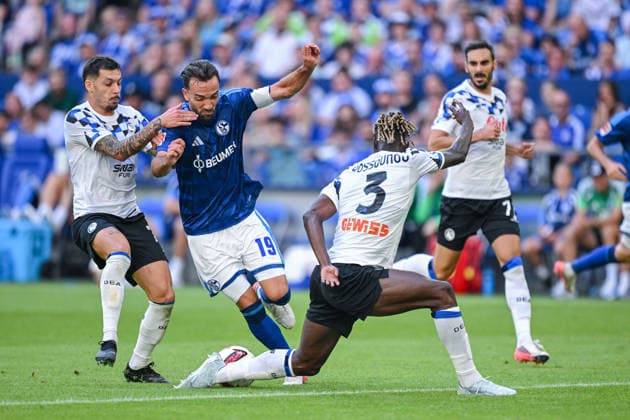 August 8, 2026, Soccer, 2026–2027 season, Friendly match, FC Schalke 04 vs. Atalanta Bergamo, Davide Zappacosta (Atalanta Bergamo), Kenan Karaman (FC Schalke 04), Odilon Kossounou (Atalanta Bergamo) xRHR PHOTO YYx Copyright: KROEGER RHR-FOTOx RHR-FOTO YY