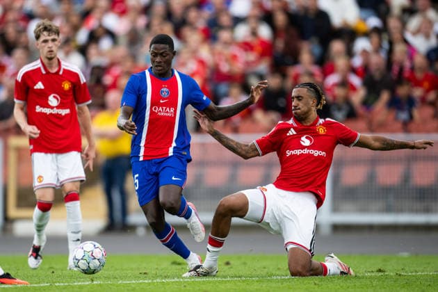 August 8, 2026: Nuno Mendes of Paris Saint-Germain during the friendly match between Manchester United and Paris Saint-Germain on August 8, 2026, in Gothenburg  Copyright: FREDRIKxAREMYR BB260808FA041