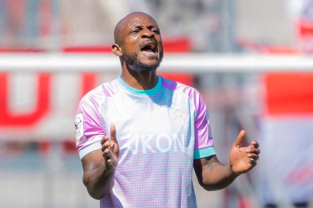Ingolstadt, Germany August 8, 2026 3rd League 2026–2027 Match 1: FC Ingolstadt 04 vs. FC Würzburger Kickers Pictured: David Kinsombi (FWK) gesturing on the field. DFB and DFL regulations prohibit any use of photographs as image sequences and or quasi-video. Audi Sportpark Bayern Copyright: xFotostandx xSchäferx