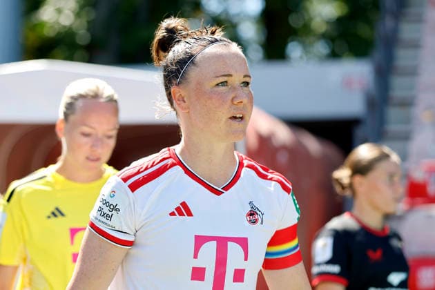 Soccer player Marina Hegering, defender, during the friendly match between the 1. FC Köln Women s Team and FC Twente Enschede (NED) at Franz Kremer Stadium. Final score: 5–1 for Köln, August 8, 2026, North Rhine-Westphalia, Germany Copyright: xChristophxHardtx