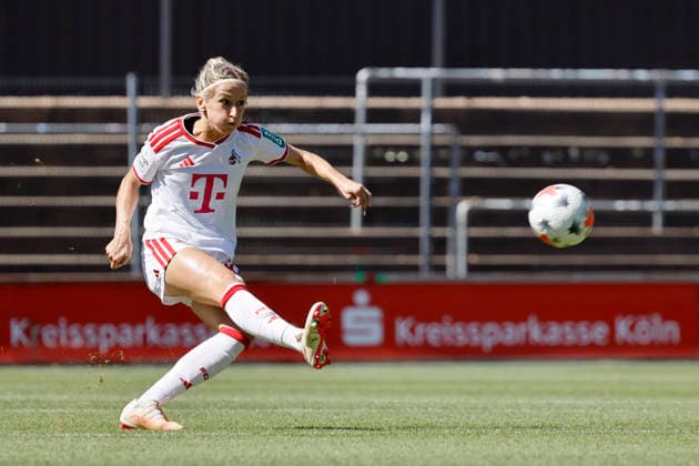 Soccer player Kathrin Kathy Hendrich, defender, during the friendly match between the 1. FC Köln Women s Team and FC Twente Enschede (NED) at Franz Kremer Stadium. Final score: 5–1 for Köln, August 8, 2026, North Rhine-Westphalia, Germany Copyright: xChristophxHardtx