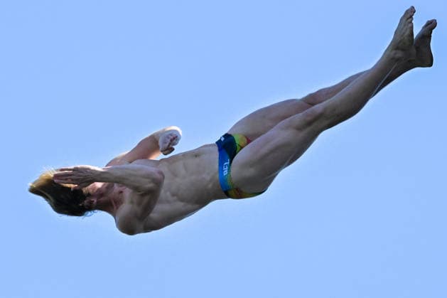Lander Roels of Belgium competes in the High Diving Men s 20m Final during the European Aquatics Championships at the River Seine in Paris (France), August 7, 2026. Giorgio Scala DBM - Deepbluemedia Insidefoto