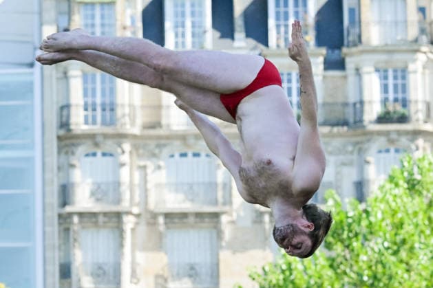 Lander Roels of Belgium competes in the High Diving Men s 20m Final during the European Aquatics Championships at the River Seine in Paris (France), August 7, 2026. Giorgio Scala DBM - Deepbluemedia Insidefoto