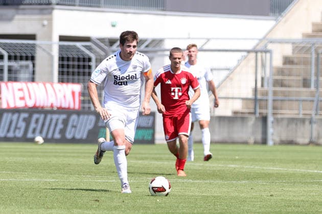 August 8, 2026, Men s, Soccer, 2026–2027 Season, Bavarian Regional League, Matchday 3: FC Bayern Munich II vs. FC Schweinfurt 05, Kevin Fery (FC Schweinfurt 05), 15 with the ball, Munich, Municipal Stadium an der Grü, Bavaria, Germany