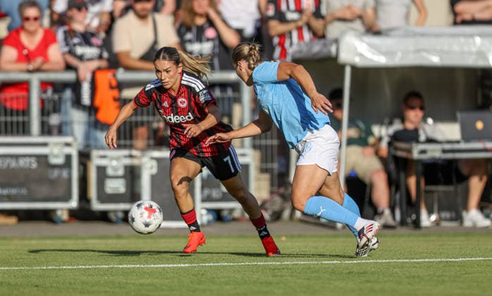 GER, Frankfurt, Eintracht Frankfurt vs. Malmö FF, UEFA Women s Champions League, Soccer, UEFA, 2026–2027 Season, Stadion am Brentanobad, Qualifying Round, Final Photo: Ereleta Memeti, Eintracht Frankfurt Women’s Team 7. DFB and DFL regulations prohibit any use of photographs as image sequences and or quasi-video, August 8, 2026 Copyright: HMBxMedia HendrikxHamelau
