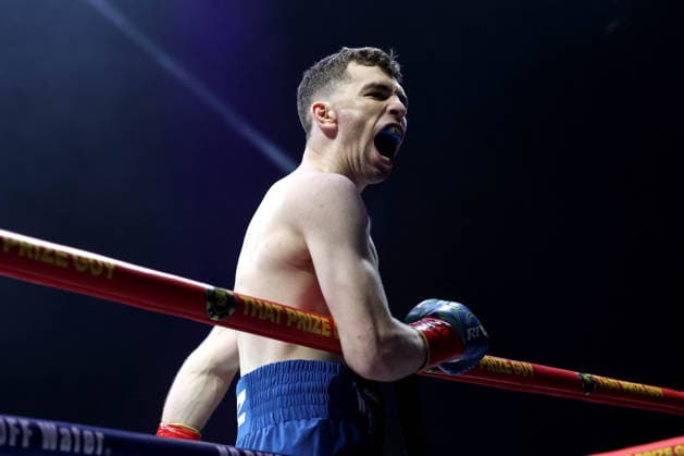 Zuffa Boxing 10, 3Arena, Dublin 8 8 2026 Stevie McKenna celebrates after the fight Stevie McKenna celebrates after the fight 8 8 2026  Copyright: xx NE1L3696