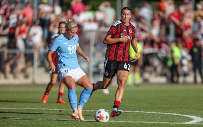 GER, Frankfurt, Eintracht Frankfurt vs. Malmö FF, UEFA Women s Champions League, Soccer, UEFA, 2026–2027 Season, Stadion am Brentanobad, Qualifying Round, Final (pictured, from left): Ellen Löfqvist (Malmö FF, 4), Larissa Mühlhaus (Eintracht Frankfurt Women, 47). DFB and DFL regulations prohibit any use of photographs as image sequences and or quasi-video, August 8, 2026 Copyright: HMBxMedia HendrikxHamelau