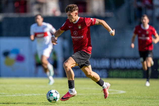 Luca Molinari, SG Sonnenhof Großaspach, 21, SG Sonnenhof Großaspach vs. Fortuna Köln, Soccer, 3rd Division, Matchday 1, August 8, 2026, DFB regulations prohibit any use of photographs as image sequences and or quasi-video. Aspach, Baden-Württemberg, Germany Copyright: xkolbert-press PhilipxZieglerx