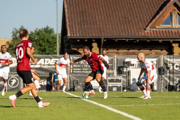 Fabian Eisele, SG Sonnenhof Großaspach, 23, SG Sonnenhof Großaspach vs. Fortuna Köln, soccer, 3rd Division, Matchday 1, August 8, 2026; DFB regulations prohibit any use of photographs as image sequences and or quasi-video. Aspach, Baden-Württemberg, Germany Copyright: xkolbert-press PhilipxZieglerx