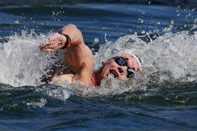 Open Water, 4 x 1500m Mixed Team, Marcello GUIDI from Italy at the European Aquatics Championships Paris 2026, Paris, August 08, 2026 .  Copyright: xGianxMattiaxD Alberto LaPressex