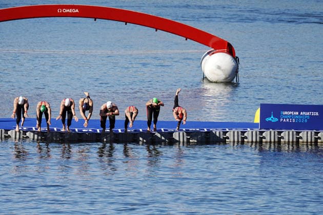 Open Water, 4 x 1500m Mixed Team at the European Aquatics Championships Paris 2026, Paris, August 08, 2026 .  Copyright: xGianxMattiaxD Alberto LaPressex