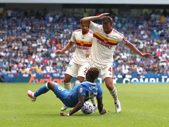 IPA87327603 - August 8, 2026: Brighton vs. AS Roma (Friendly). Sports; Soccer; & xD;Pictured: Cristante& xD; (Photo by Gino Mancini)  Copyright: xGinoxMancini IPAxSportx xx 87327603