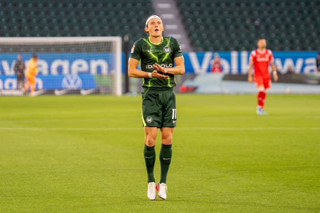 German Soccer 2. Bundesliga, Matchday 1, 2026–2027, VfL Wolfsburg vs. 1. FC Kaiserslautern on August 8, 2026, at the Volkswagen Arena in Wolfsburg; Fabian Reese (VfL Wolfsburg), 11 gestures; Volkswagen Arena, Wolfsburg, Germany Copyright: xSvenxHeidmannx